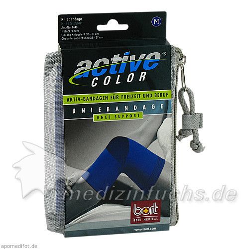 BORT ActiveColor Kniebandage blau medium, 1 ST