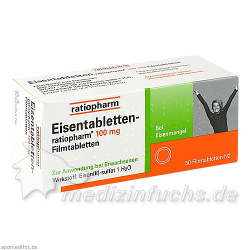 Eisentabletten-ratiopharm 100mg Filmtabletten, 50 ST