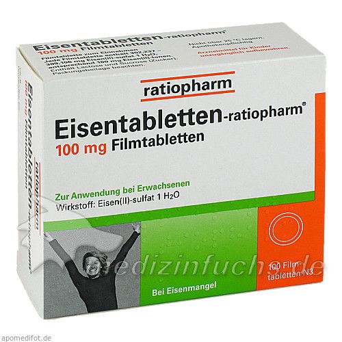 Eisentabletten-ratiopharm 100mg Filmtabletten, 100 ST