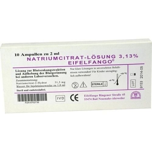 NATRIUM CITRICUM 3.13%, 10X2 ML