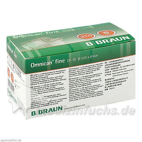 OMNICAN fine Pen-Kanüle G31 0.25X8mm, 100 ST