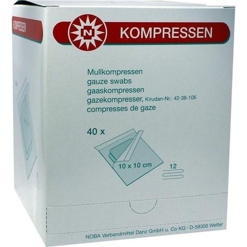 MULLKOMPRESSE 10X10CM 12FACH STERILE KOMPR PRO SET, 40X2 ST