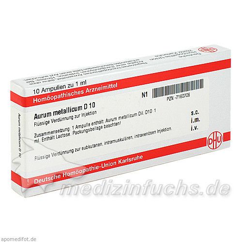 AURUM METALLICUM D 10 Ampullen, 10X1 ML