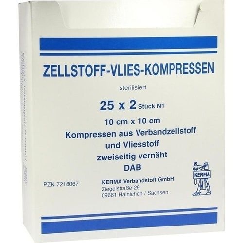 ZELLSTOFF VLIES KOMPRESSEN 10x10 cm steril, 25X2 ST