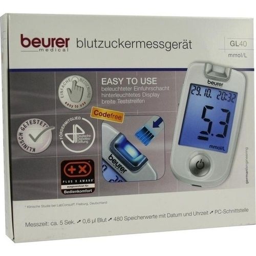 Beurer GL 40 Blutzuckermessgerät mmol/l codefree, 1 ST