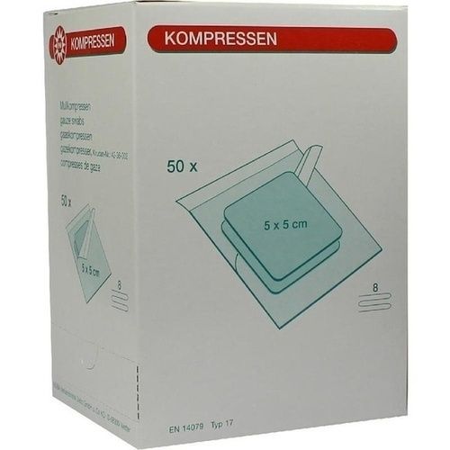 MULLKOMPRESSEN 5X5CM 8F STERIL, 50X2 ST