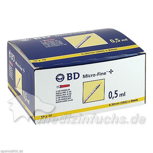 BD Micro-Fine+ U40 Ins.Spr.8mm, 100X0.5 ML