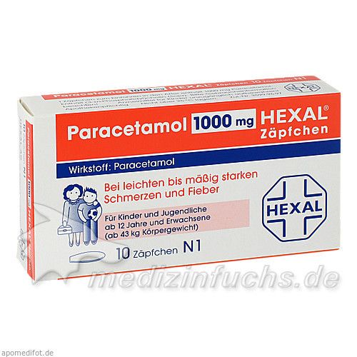 Paracetamol 1000 Hexal Zaepfchen, 10 ST