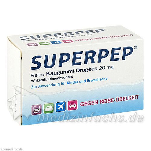 Superpep Reise Kaugummi-Dragees 20mg, 20 ST