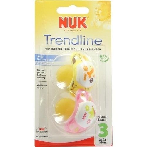 NUK Einschlafsauger ohne Ring Latex Gr.3 Trendline, 2 ST