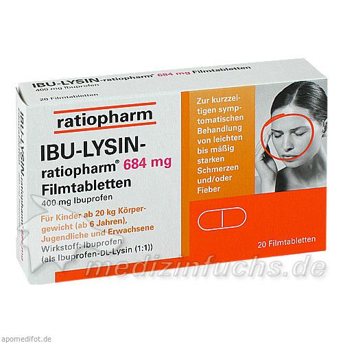 IBU-LYSIN-ratiopharm 684mg Filmtabletten, 20 ST