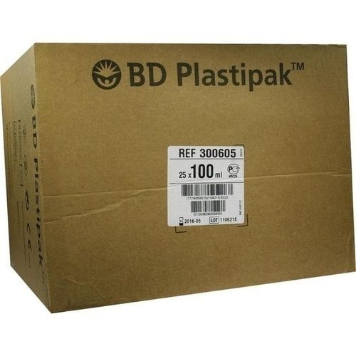 BD Plastipak W+B 100ml m Katheteransatz, 25 ST