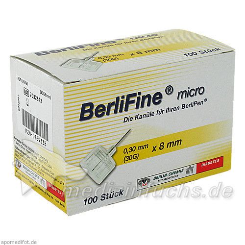 BERLIFINE micro Kanülen 0,30x8 mm, 100 ST