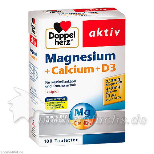 Doppelherz Magnesium + Calcium + D3, 100 ST