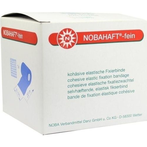 NOBAHAFT-FEIN 20mX8cm blaue Kohäsive Fixierbinde, 1 ST