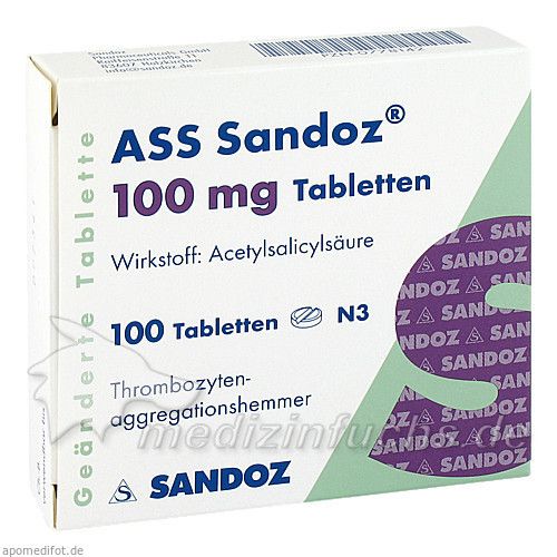 ASS Sandoz 100 mg Tabletten, 100 ST