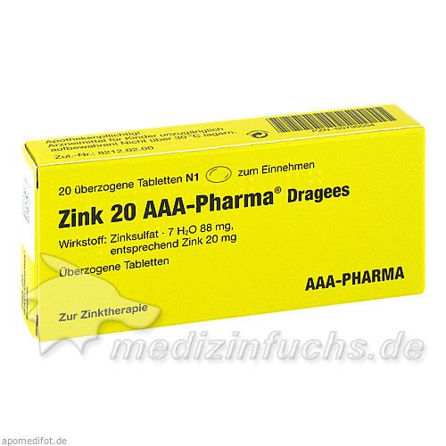 ZINK 20 AAA Pharma Dragees, 20 ST