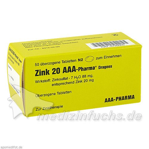 ZINK 20 AAA Pharma Dragees, 50 ST