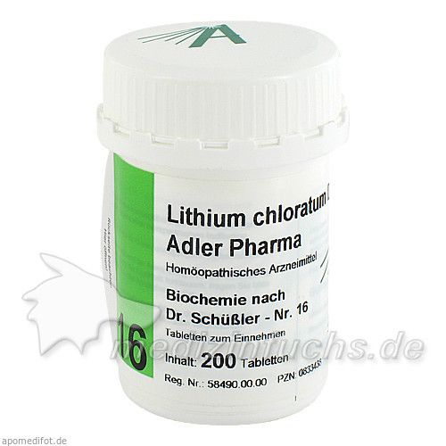 Biochemie Adler 16 Lithium Chloratum D12 Adler Pha, 200 ST