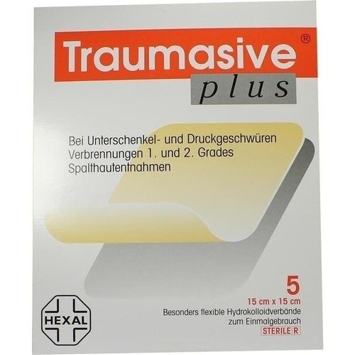 Traumasive plus steriler Hydrokolloidverb. 15x15cm, 5 ST