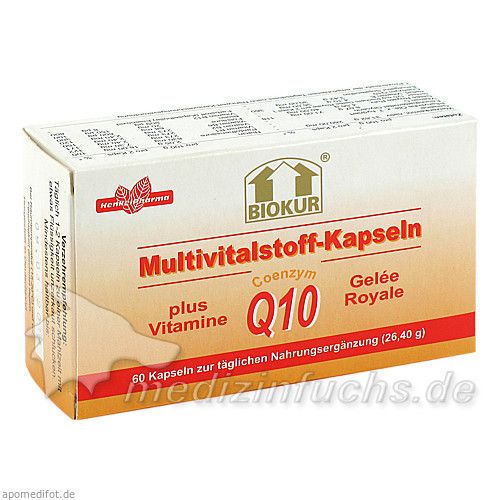 Biokur Multivitkapseln +Q10+GR, 60 ST