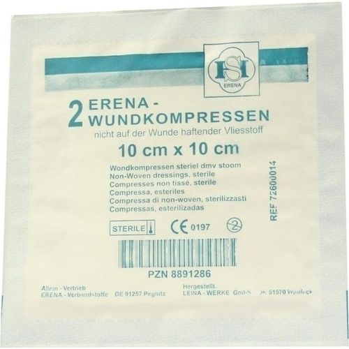 Erena Vlies-Kompresse steril 10X10cm, 2 ST