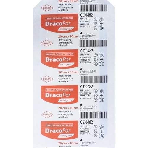 Dracopor Waterproof Wundverband steril 20cmx10cm, 1 ST