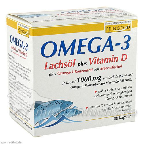 Omega-3 Lachsöl plus Vitamin D plus Omega-3-Konzen, 100 ST