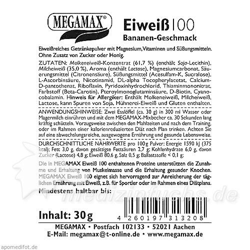 Eiweiss 100 Banane Megamax, 30 G