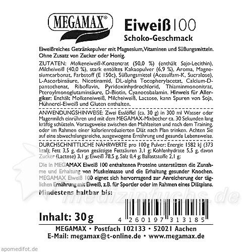 Eiweiss 100 Schoko Megamax, 30 G