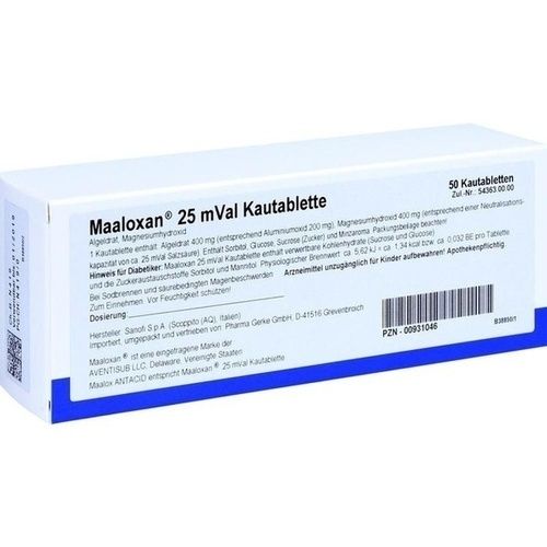 Maaloxan 25mVal Kautablette, 50 ST