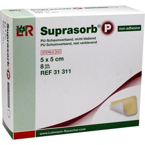 Suprasorb P Pu-Schaumverband nicht klebend 5x5cm, 8 ST