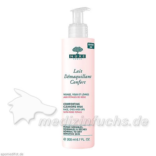 NUXE Lait Demaquillant Confort aux Petals de Rose, 200 ML