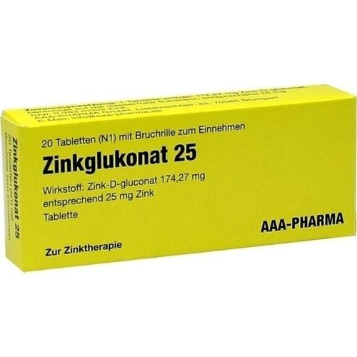 ZINKGLUKONAT 25 Tabletten, 20 ST