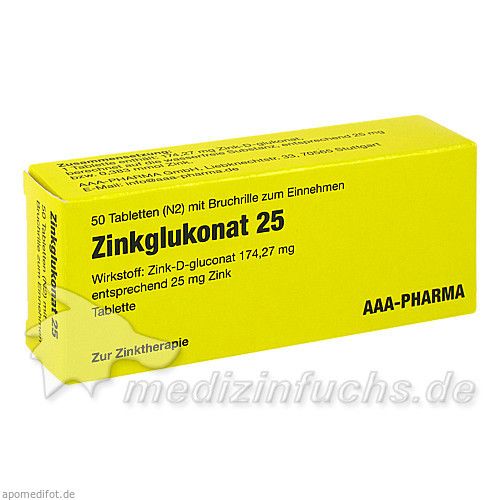 ZINKGLUKONAT 25 Tabletten, 50 ST