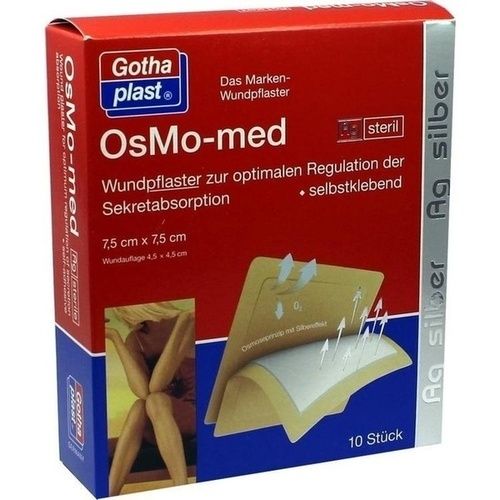 OsMo-med Ag Wundpflaster steril 7.5cmx7.5cm, 10 ST