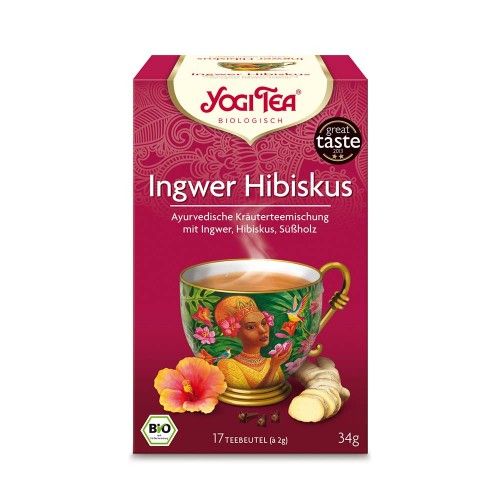 YOGI TEA Ingwer Hibiskus Bio Filterbeutel, 17X2 G