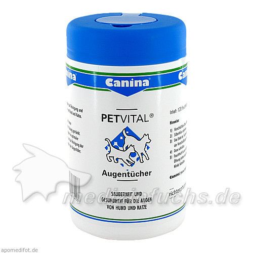 PETVITAL Feuchttücher für Augen, 120 ST