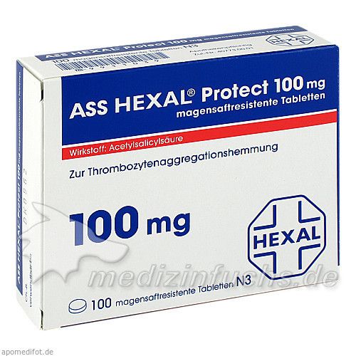 ASS HEXAL Protect 100mg magensaftresistente Tab, 100 ST