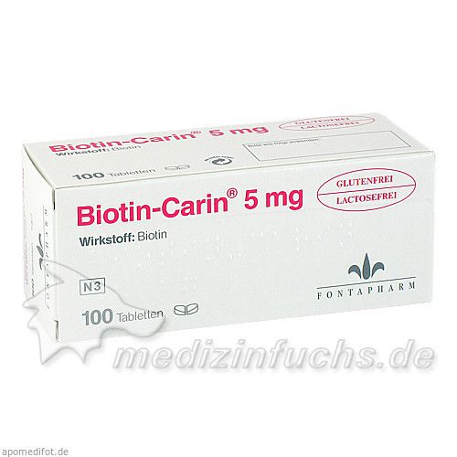 Biotin Carin 5mg Lactose-Glutenfrei, 100 ST